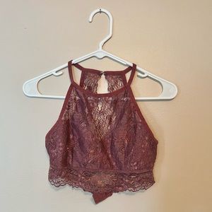 Mauve Lace Bralette from Charlotte Russe, Size S